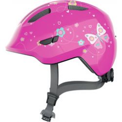 Abus Smiley 3.0 pink butterfly - børne cykelhjelm