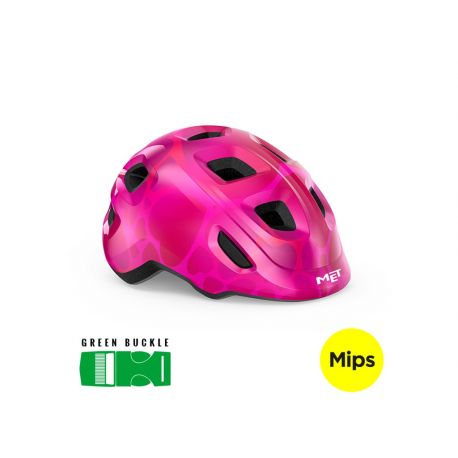 Met Hooray MIPS - Børnecykelhjelm - Pink/Hjerter - Str. 52-55 cm