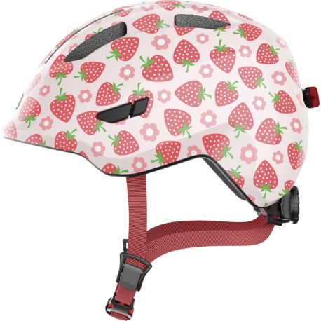 Billede af Abus Smiley 3.0 LED rose strawberry - børne cykelhjelm